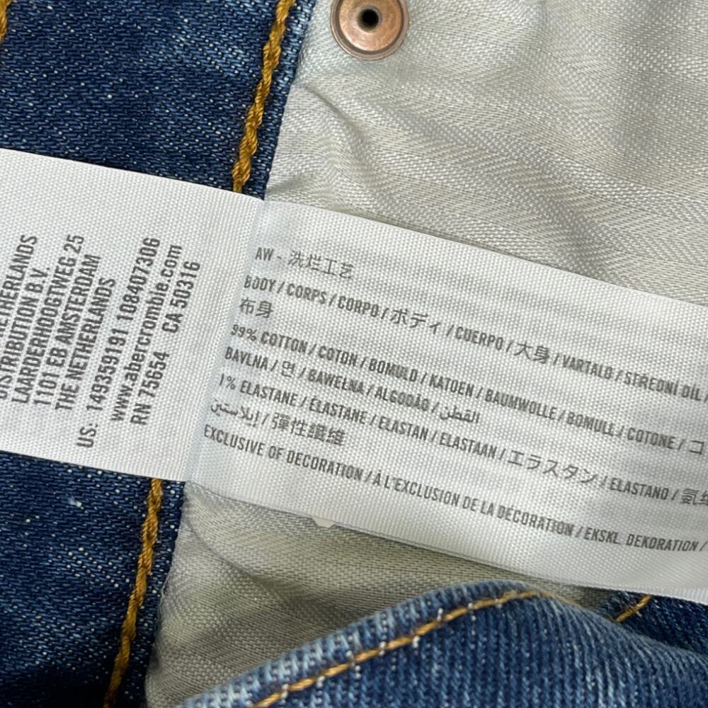 Abercrombie & Fitch High Rise Mom Short 26 Cutoff Dark Denim Jean Exposed Button - Picture 5 of 5